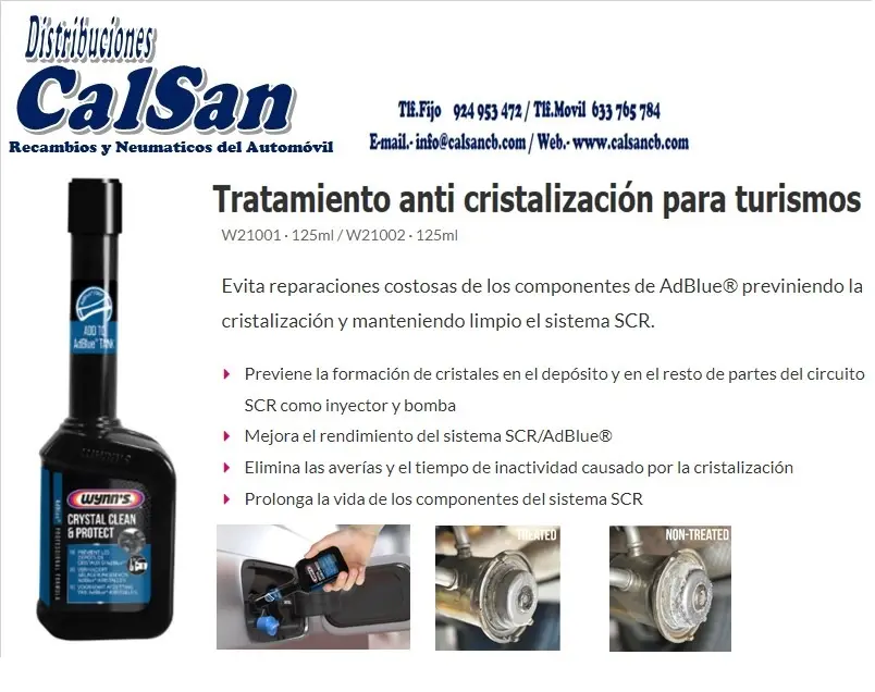 Tratamiento anti cristalización para turismos · CalSan C.B