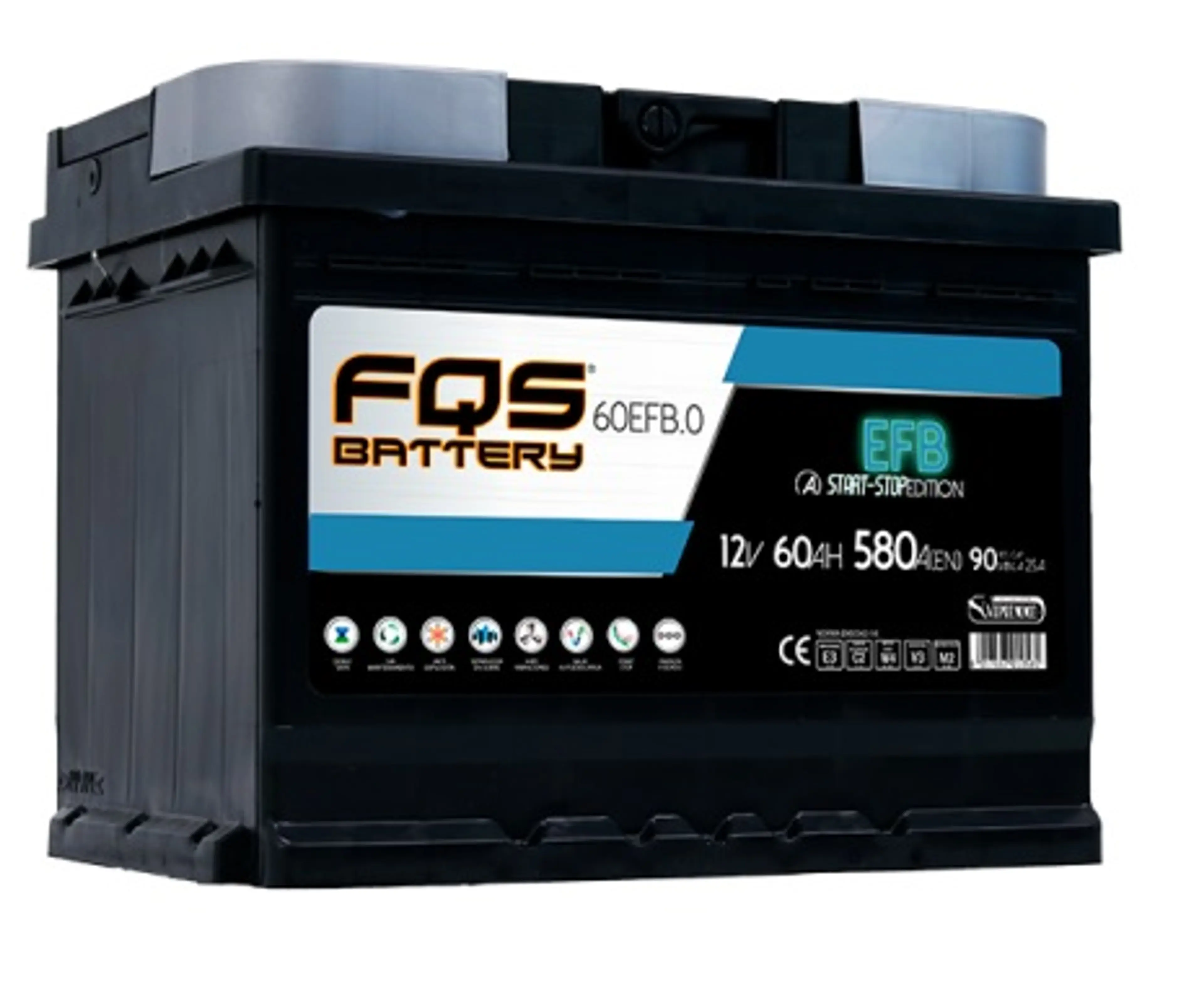 FQS 12V.60AH.580EN.+DCH.EFB/START-S