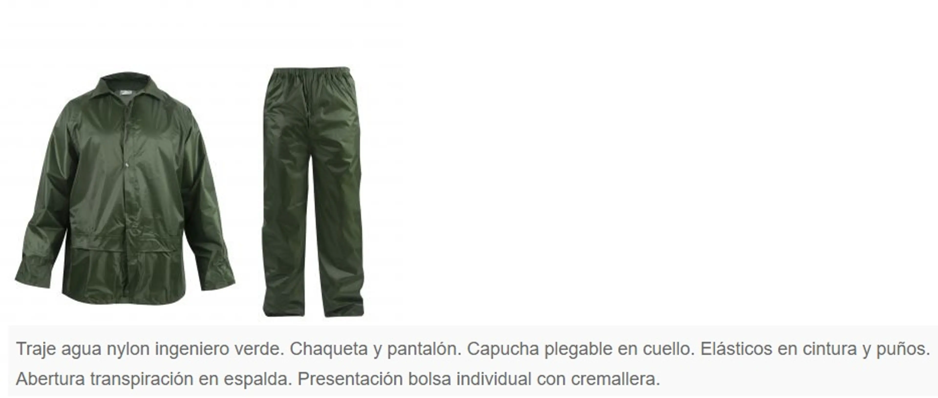 GAHIB TRAJE AGUA NYLON/PVC VERDE T/