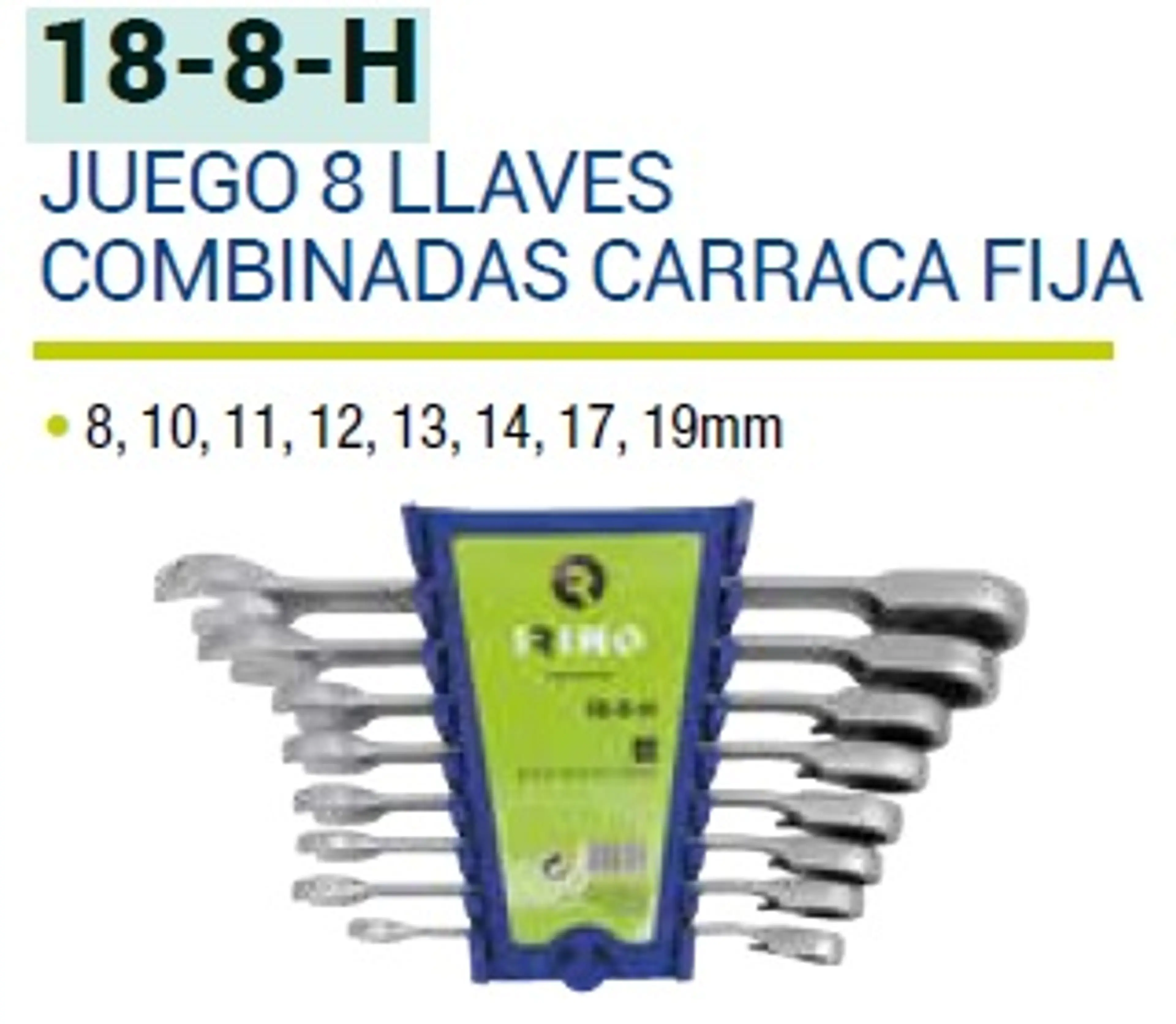 JUEGO 8 LLAVES COMBINADAS CARRACA F