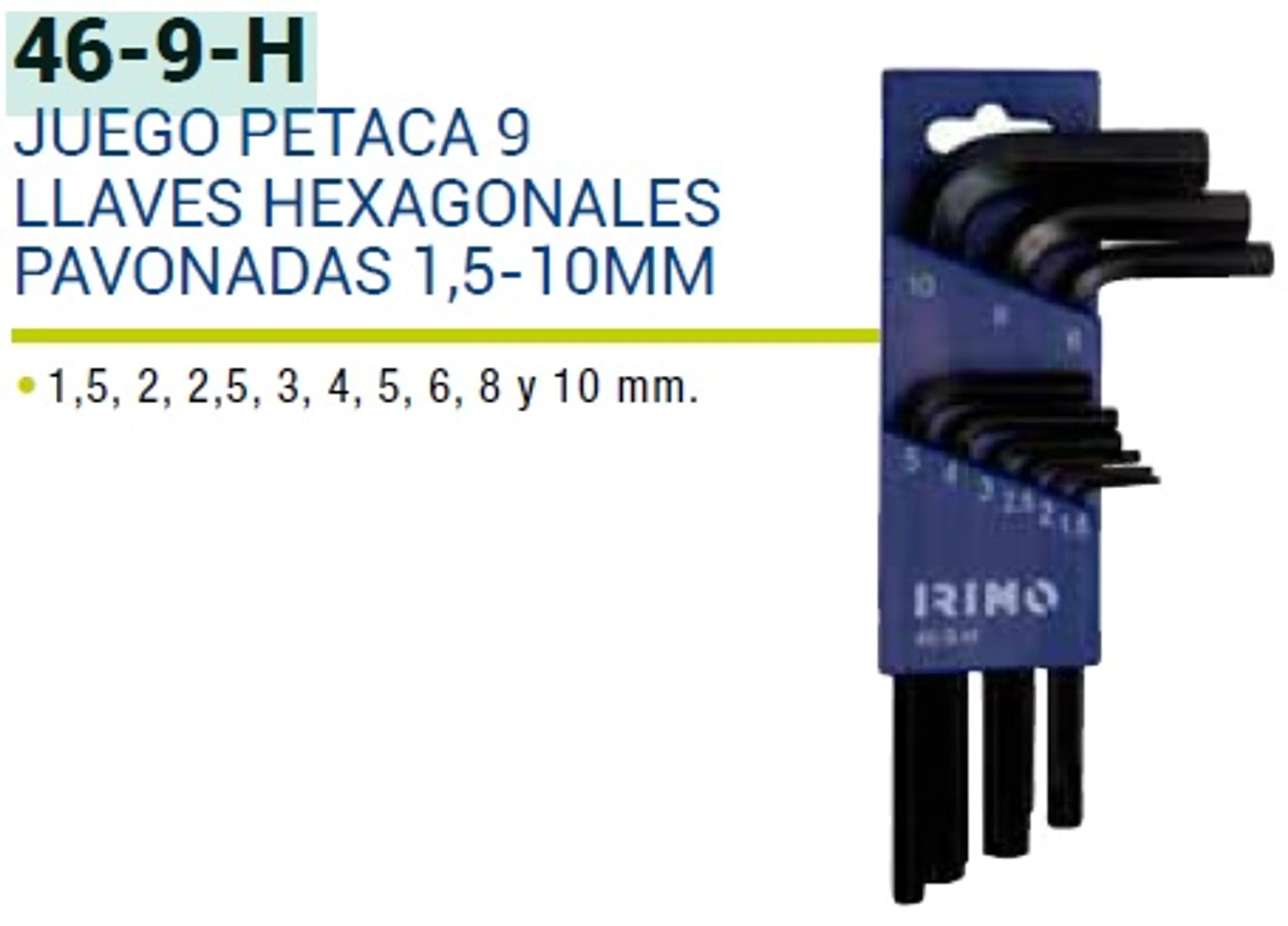 JUEGO PETACA 9 LLAVES HEXAGONALES P