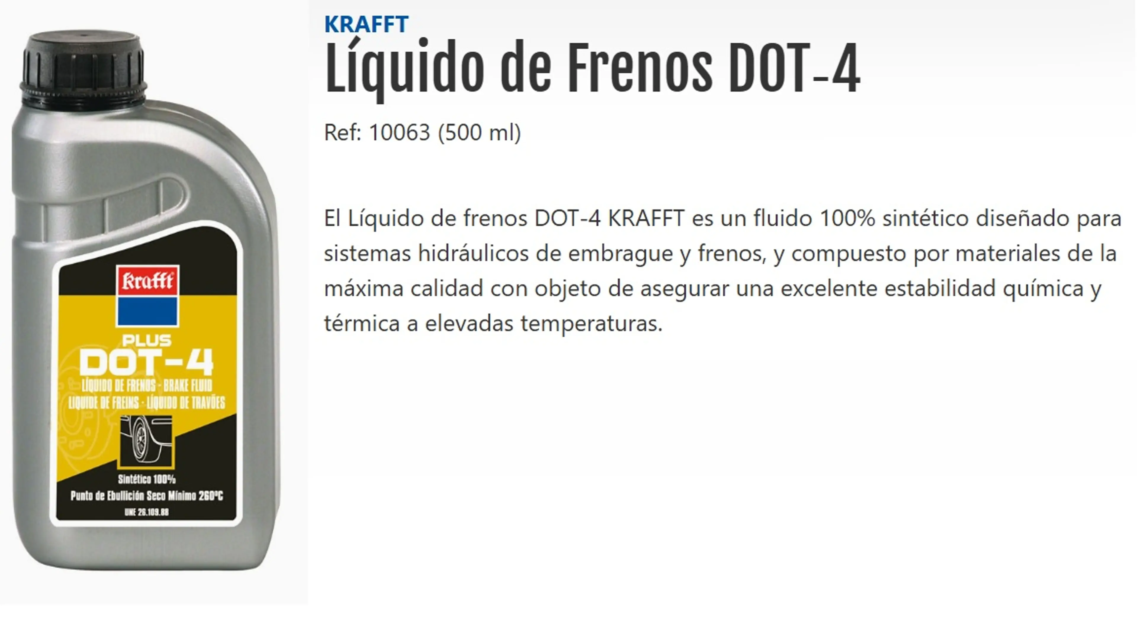 KRAFFT LIQUIDO FRENOS DOT-4 SINTETI
