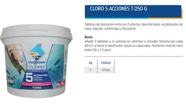 PSWIM CLORO 5 ACCIONES B.5 KILOS